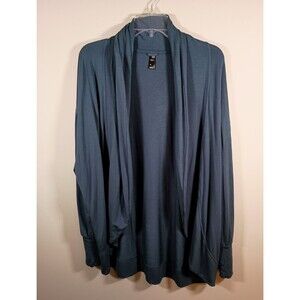 Gap Fit Womens Baby Terry Orion Blue Modal Long Sleeve Open Cardigan Size Medium
